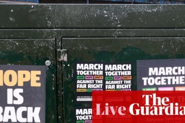 Hundreds of thousands of people expected at London march against the far right – live | London