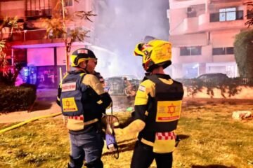 At least two injured by shrapnel from Iranian missile launches towards central Israel