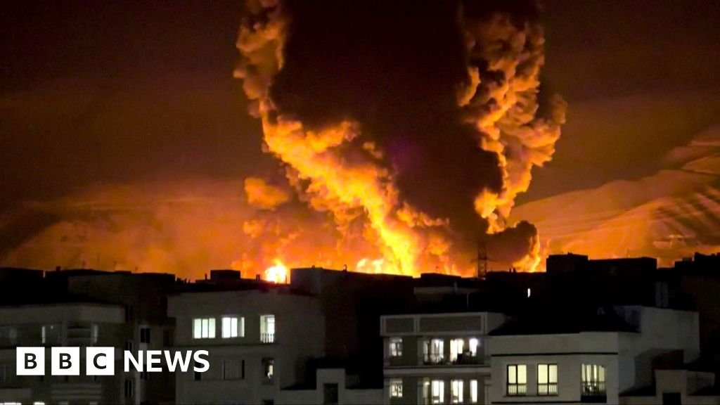 Huge flames in Tehran after Israeli strikes on oil refineries