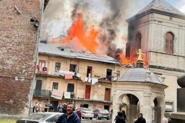 Video shows Russian drone explosion in Lviv