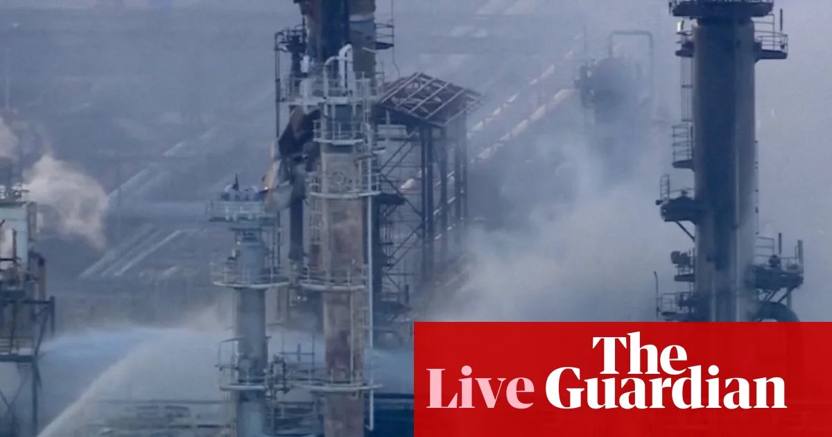 News live: PM visits Geelong refinery after fire; Trump renews accusations Australia hasn’t done enough to help in strait of Hormuz; | Australia news