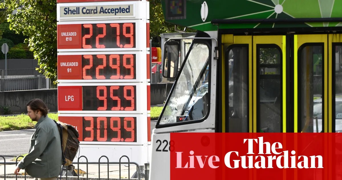 Australia news live: free public transport in Victoria extended; drivers slash fuel spending amid crisis | Australia news