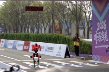 Humanoid robot runs a half-marathon race faster than the human world record