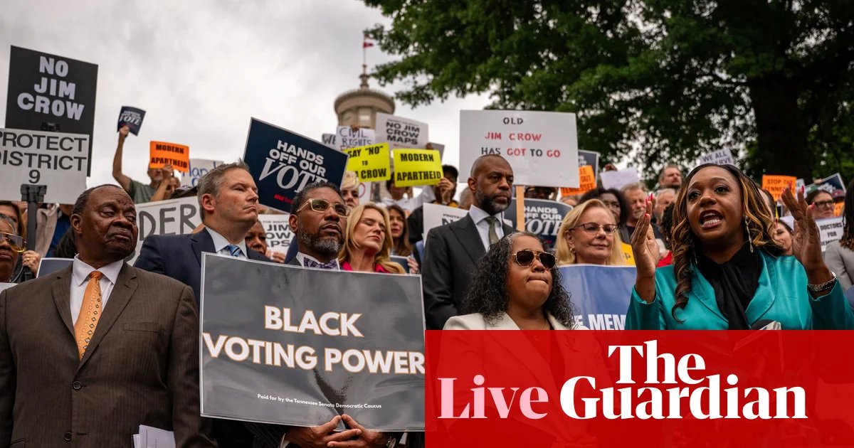 ‘Hands off Memphis’: protests in Nashville as Tennessee Republicans consider redrawing maps ahead of midterms – live | US voting rights