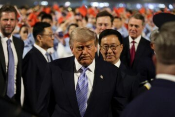 President Trump arrives in China for high-stakes summit with Xi