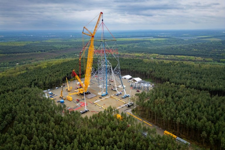 Giant wind turbine rises in Germany amid far-right headwinds