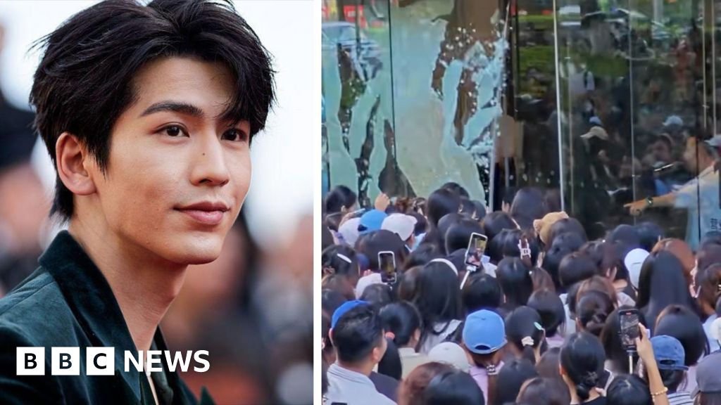 Fans break glass door trying to see TV star